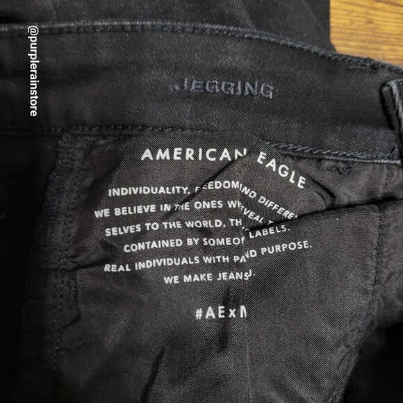 American Eagle Jeans 4 R Jegging Mid Rise Next Level Stretch Black Wash Denim - Picture 5 of 14